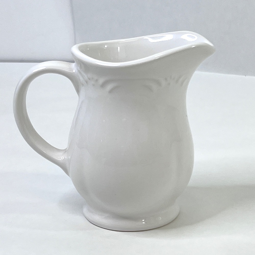 Pfaltzgraff Filigree White Stoneware Sugar Bowl with Lid and Creamer Pitcher Set - Picture 11 of 15